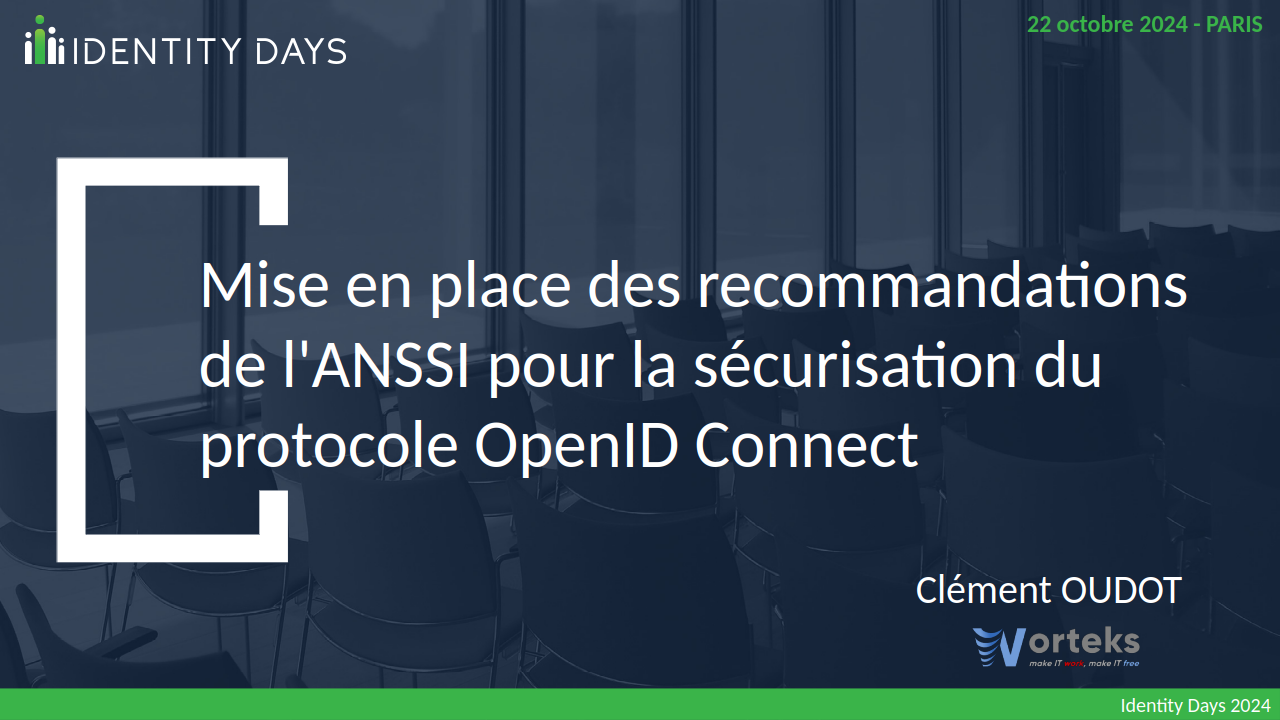 Mise en place des recommandations de l'ANSSI pour la sécurisation du protocole OpenID Connect