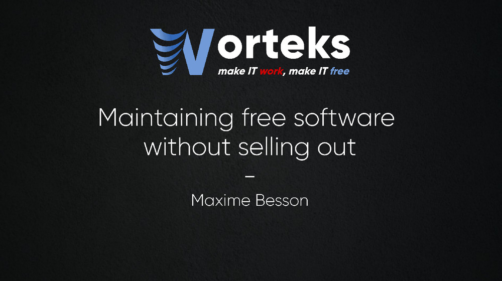 Maintaining free software without selling out